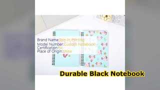 Σημειώσεις σκίτσων με ανθεκτικό σκληρό εξώφυλλο σημειωματάριο μαύρο σπιράλ