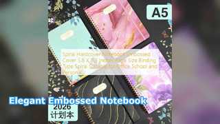 Σπειροειδές σκληρό εξώφυλλο σημειωματάριο κομψό ανάγλυφο